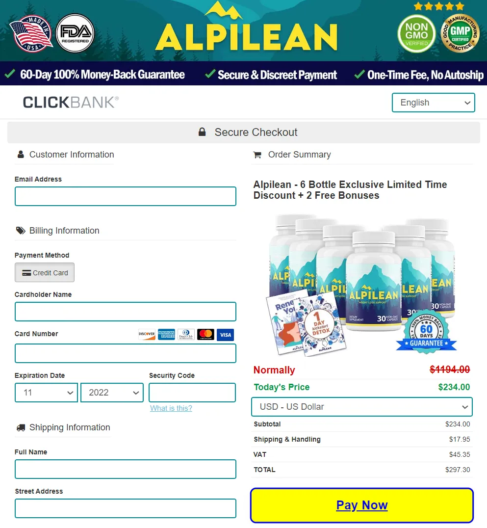 Alpilean Supplement - Order Page